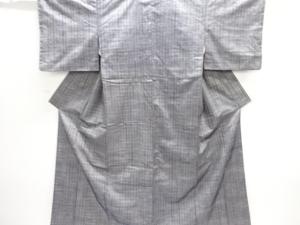 変わり縞模様織出し手織り紬着物